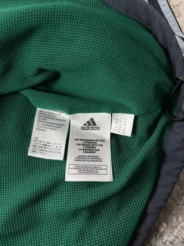 Vintage Retro anos 90 adidas Windbreaker Verde Cinza Jaqueta com Zíper Tamanho G – photo 10